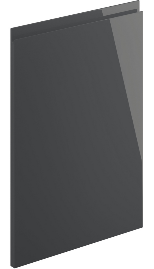 Anthracite handleless kitchen door on a white background