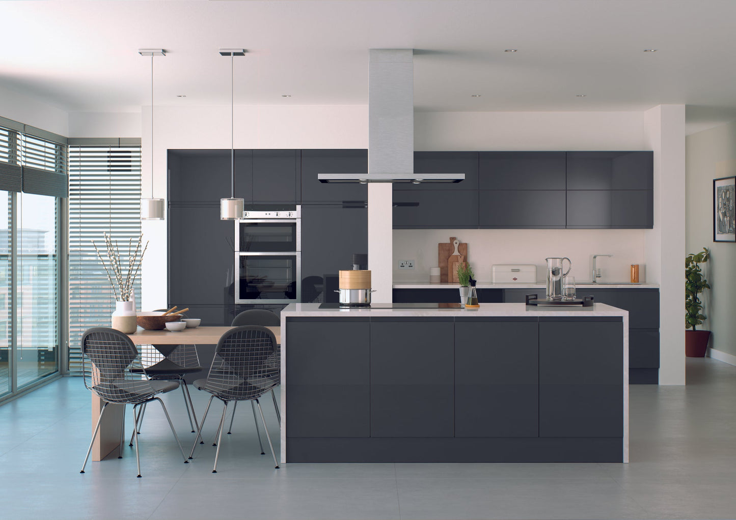 Levana Anthracite Gloss Kitchen Finishing Components - The Kitchen Door Company