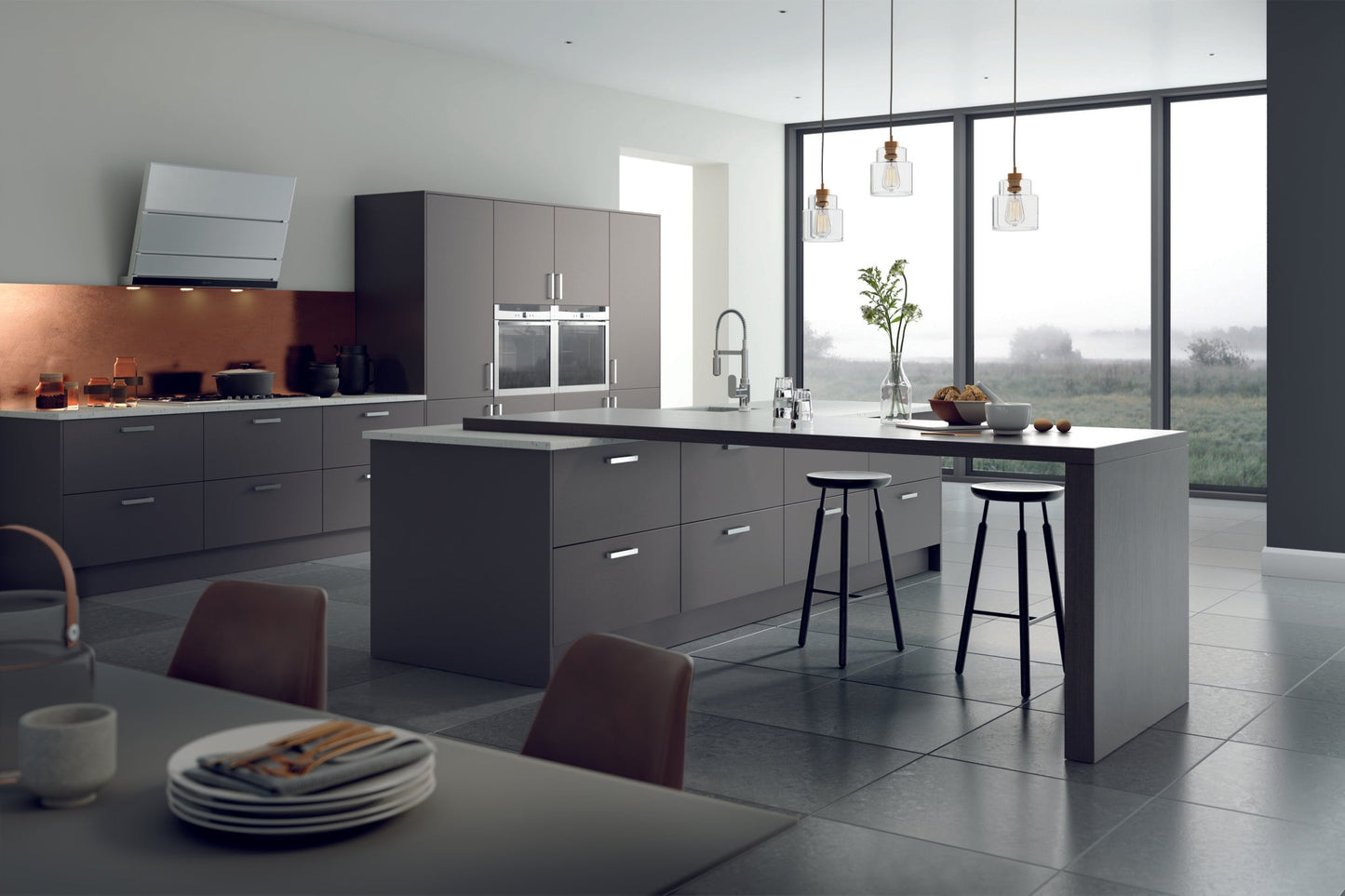 Valencia Anthracite Matt Finishing Components - The Kitchen Door Company