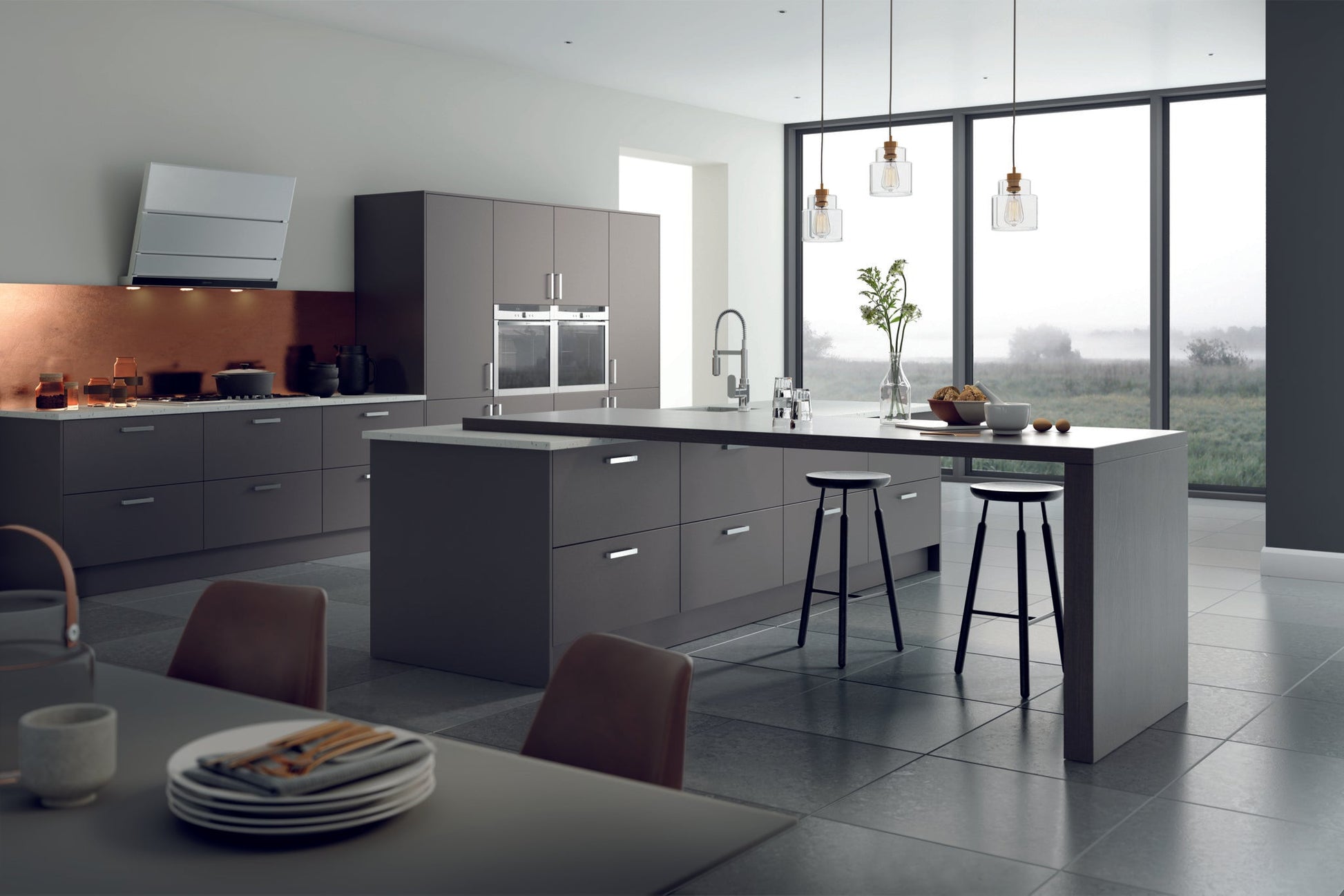 Valencia Anthracite Matt Finishing Components - The Kitchen Door Company