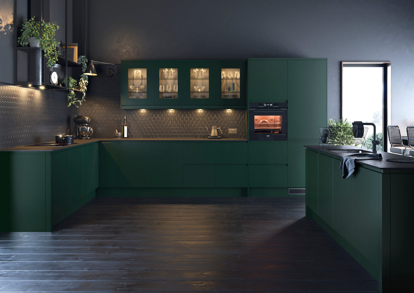 Levana Fir Green Matt Kitchen Finishing Components - The Kitchen Door Company