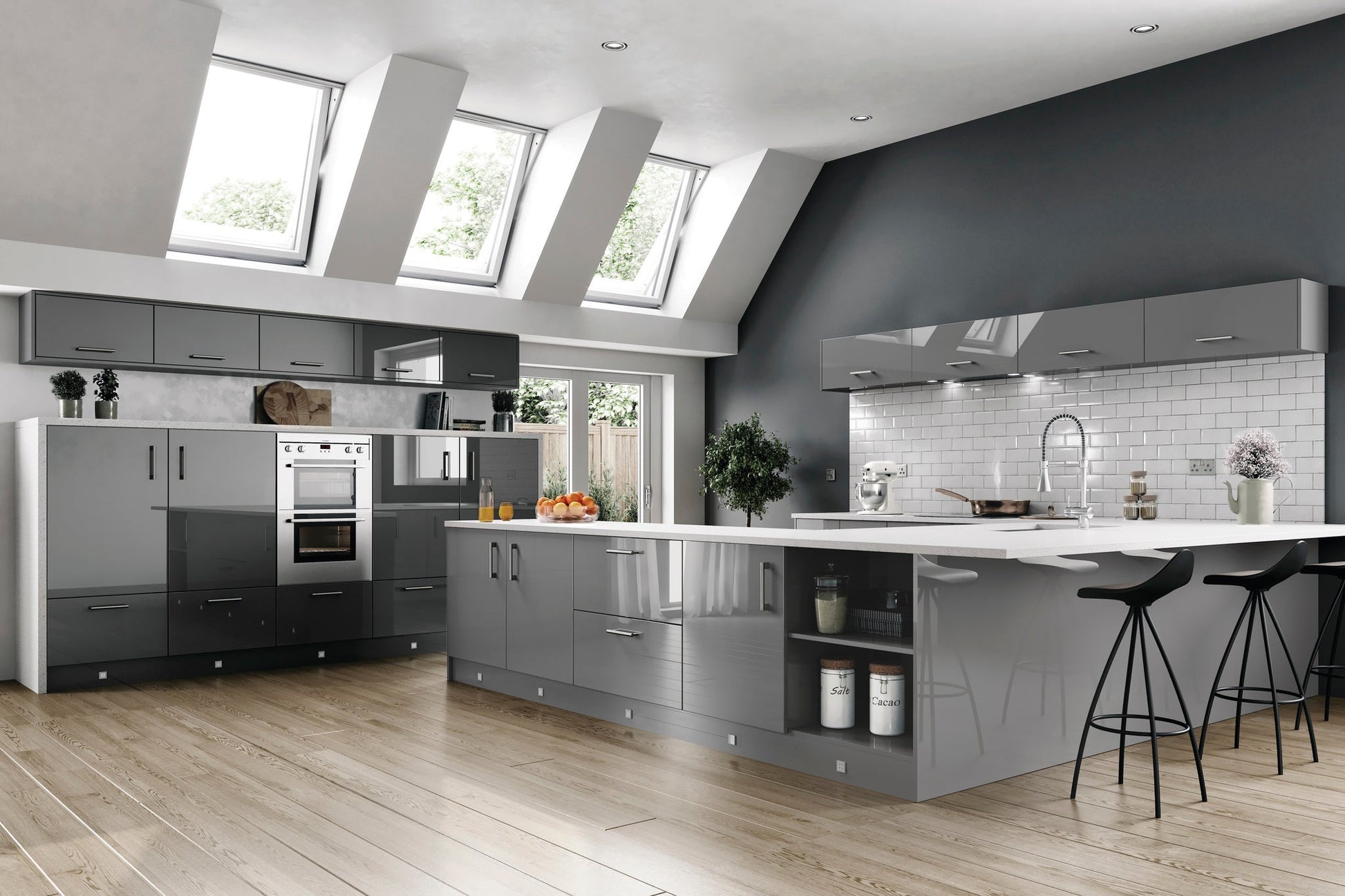 Valencia Dust Grey Gloss Finishing Components - The Kitchen Door Company