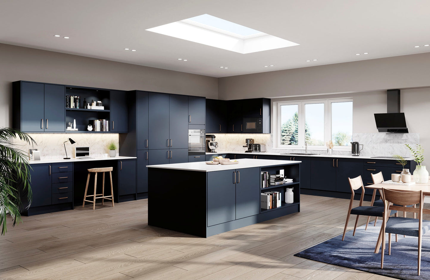 Valencia Indigo Matt Finishing Components - The Kitchen Door Company