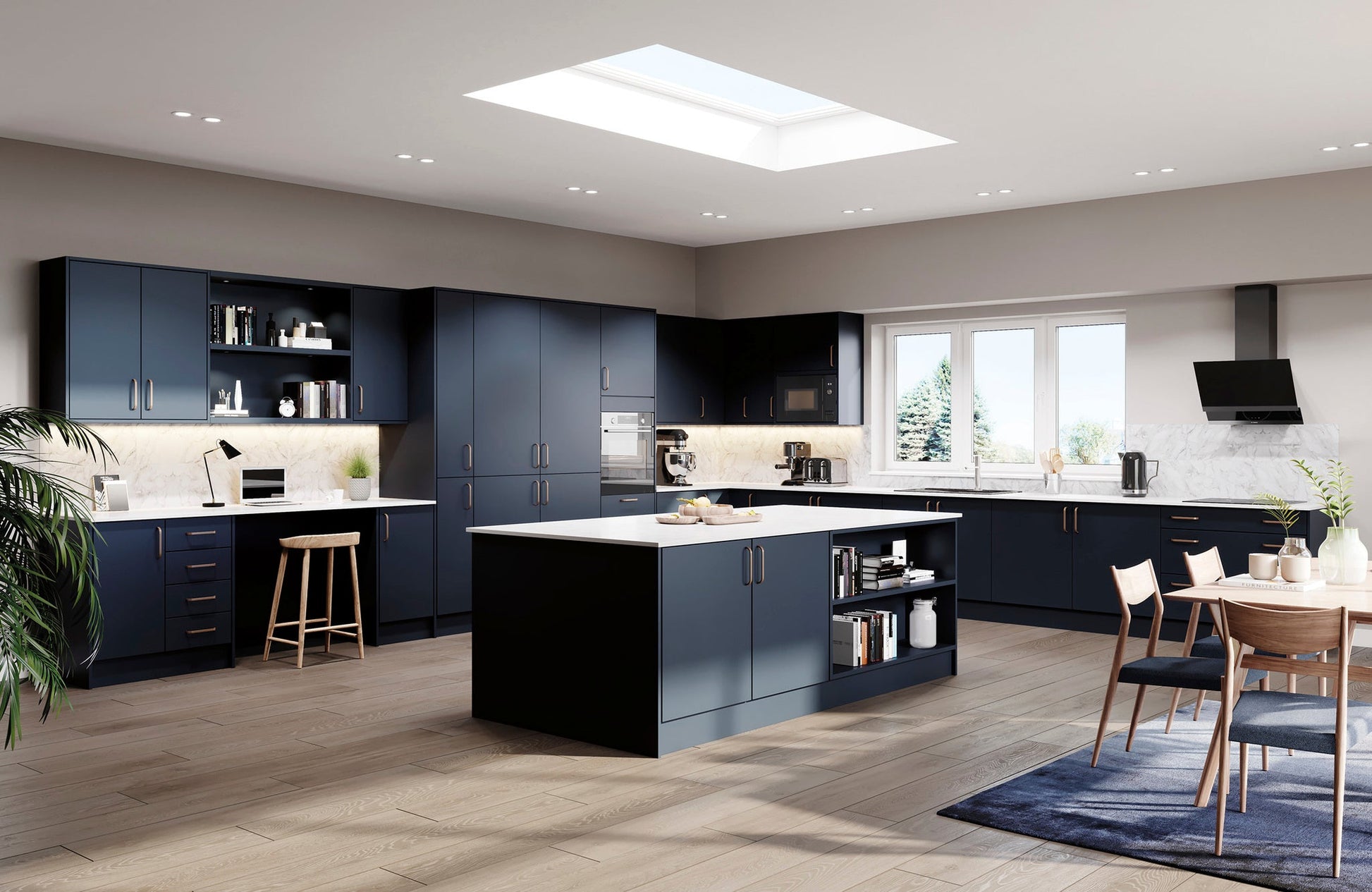 Valencia Indigo Matt Finishing Components - The Kitchen Door Company