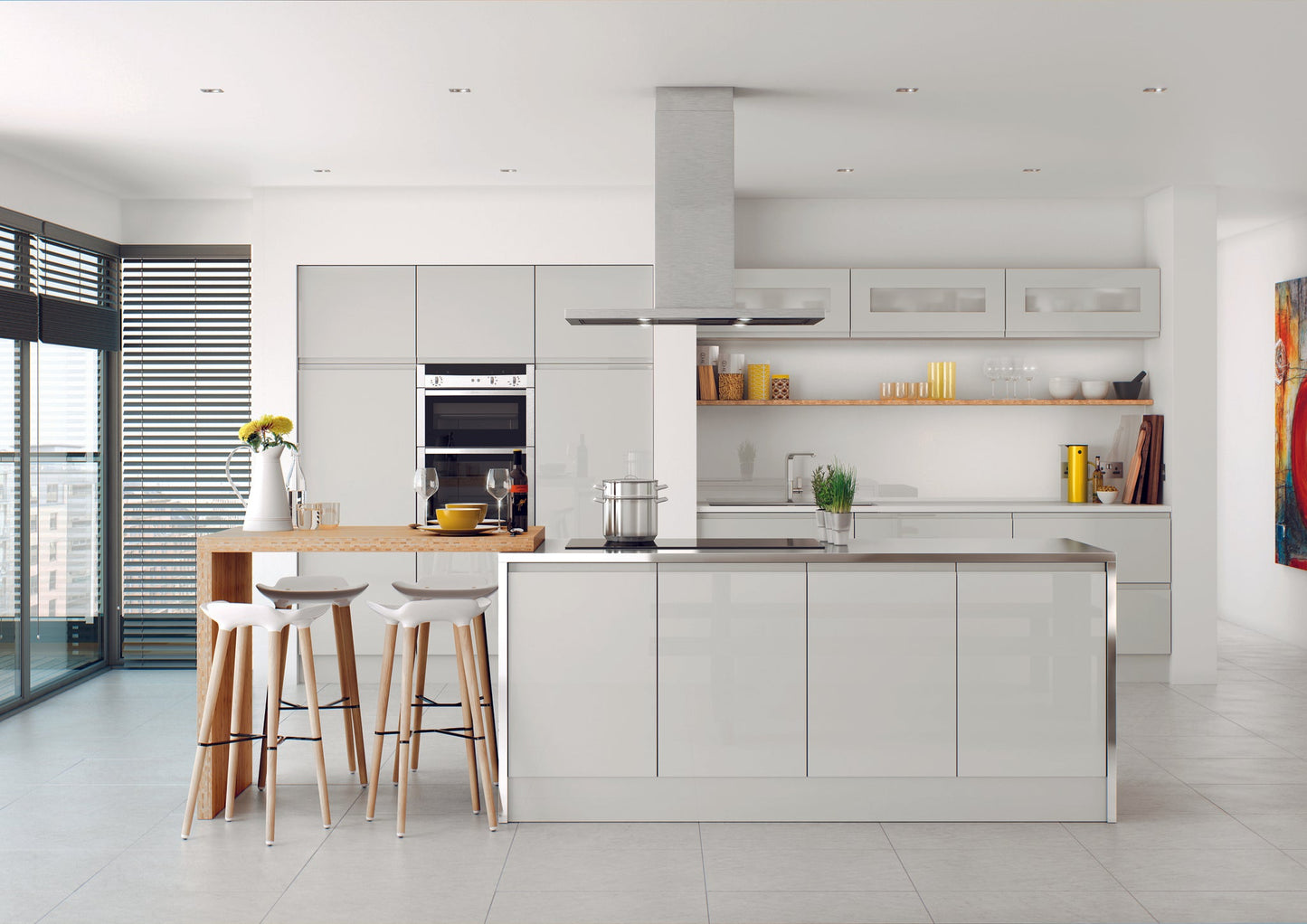Levana Light Grey Gloss Kitchen Finishing Components - The Kitchen Door Company