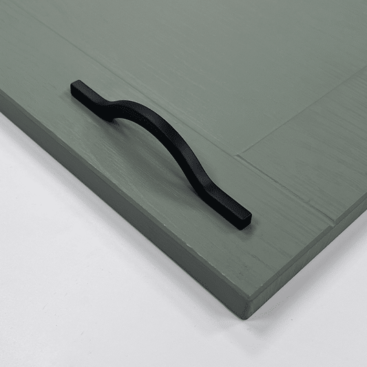 Curved Cabinet Handles 96mm 128mm Black Chrome | Acadia - The Kitchen Door Company